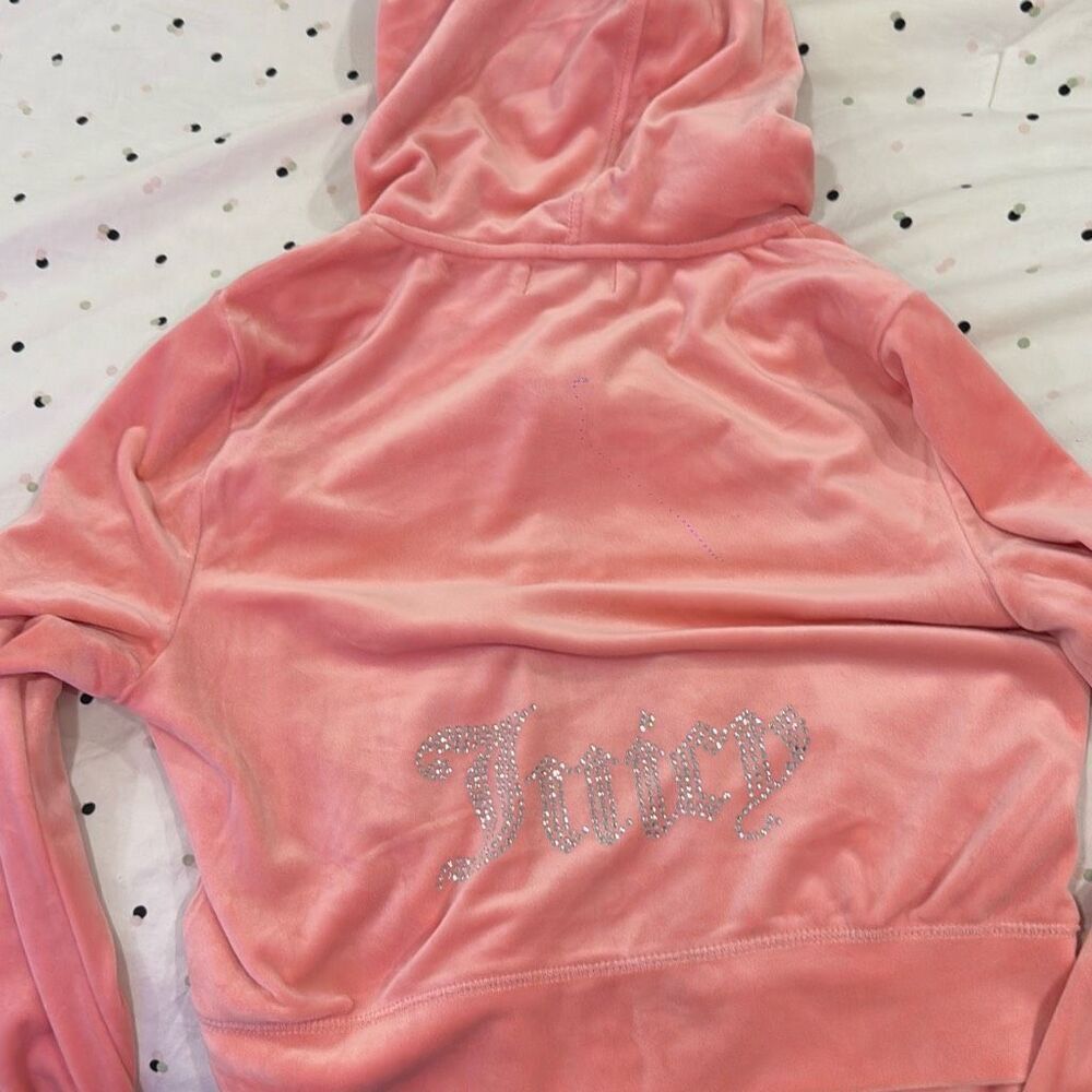 NWT juicy couture Strawberry ice pink track suit size large Bedazzled butt and - Picture 3 of 12